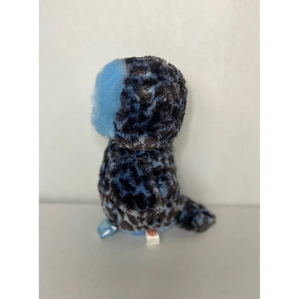 Ty Beanie Boos Yago Blue Owl Plush‎ Spotted Black Blue Glitter Eyes 6 inch 2018